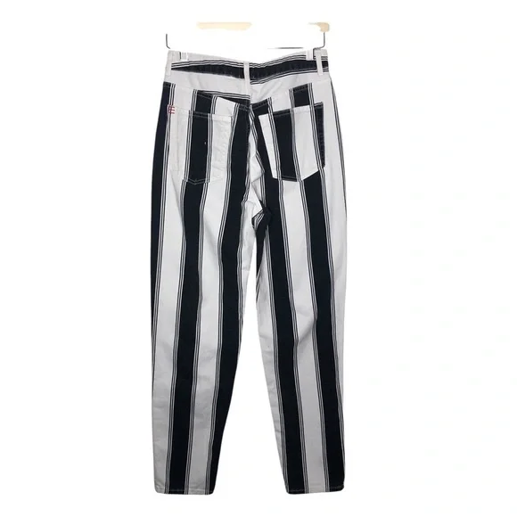 URBAN OUTFITTERS BDG White Black Striped Mom Jeans Size 27 Beetlejuice Halloween - Picture 6 of 10